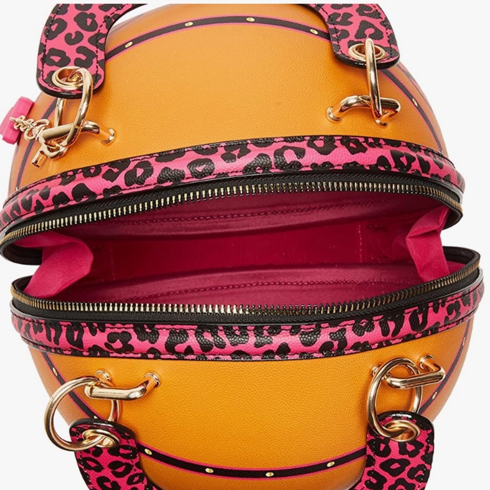 Betsey Johnson Leopard Basketball Kitsch Shoulder Bag Satchel NWT - Picture 5 of 15